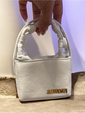 Jacquemus White Mini Braided-Handle Le Chiquito Style Bag